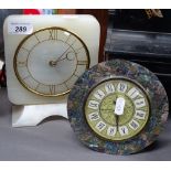 An onyx battery operated clock, height 7.5", and another