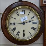 A walnut-cased wall clock, 10" diameter