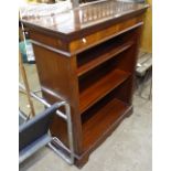 A reproduction mahogany open bookcase, 83cm