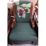 An Edwardian upholstered nursing chair