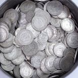 A large quantity of British pre-decimal silver coins