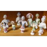 Vintage porcelain pin cushion dolls