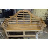 A teak Marlboro design garden bench, W166cm