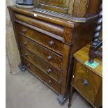 A Victorian mahogany Scottish chest with 5 long drawers, W108cm