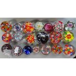 20 small paperweights, including Caithness