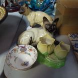 A Beswick Siamese cat, 1559, another, Carlton Ware pots etc