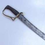 An Antique brass-hilted sword, 29"