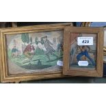 2 oval frames, and 2 framed early 19th century prints