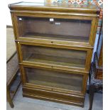 A 1920s oak Globe Wernicke 4-section bookcase, W86cm