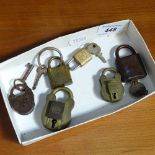 Various Vintage padlocks with keys
