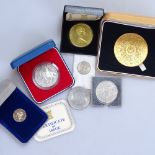 6 various cased coins