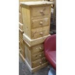 A pair of modern 3-drawer bedside chest, W39cm