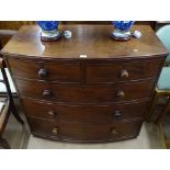 A 19th century mahogany 5-drawer bow-front chest, W108cm