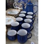 Denby blue glazed coffee service