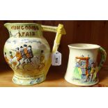 A Crown Devon Widdicombe Fair musical jug, 7", and a Crown Devon musical mug