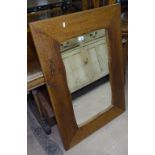 A modern oak-framed wall mirror, L100cm, H68cm