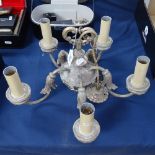 A silver plated 5-branch candelabra