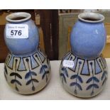 A pair of Royal Doulton stoneware vases, 6"