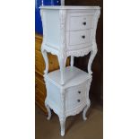 A pair of modern white painted 2-drawer bedside chests, W50cm