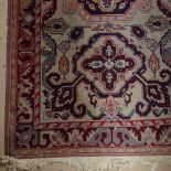 A red and cream ground Afghan design wool runner , 385cm x 95cm