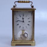 A brass 8-day West German carriage clock, 5"