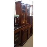 A Victorian mahogany 2-section library bookcase, W120cm, H205cm