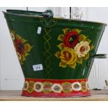 Vintage bargeware coal bucket with swing handle