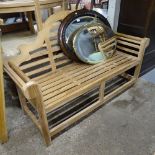 A teak Marlboro design garden bench, L165cm