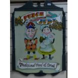 Clive Fredriksson, painted advertising pub sign, "Punch and Judy"