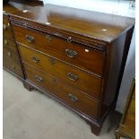 A 19th century mahogany batchelor's chest, with brushing slide, 3 long drawers under, on bracket