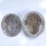 Antique lead mould of a woman's head, length 8.28"