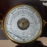 A Schatz brassed-case ship's barometer, 6.5" diameter