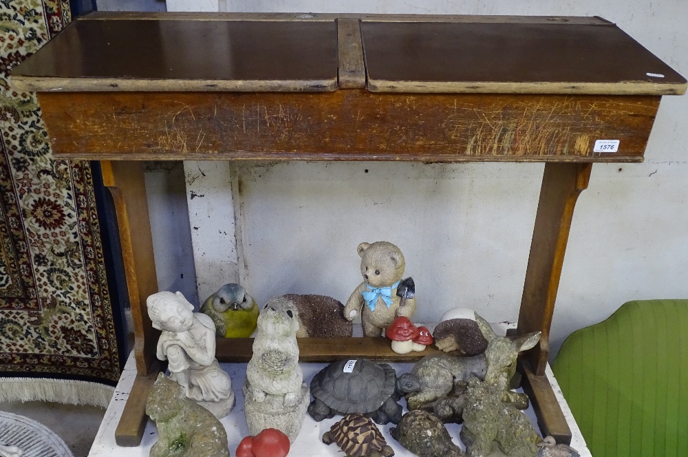 A Vintage double school desk