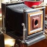 Kodak view camera on tripod, plates, case etc