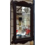 A Georgian style Antique mahogany wall mirror, height 24"