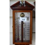 A Comitti inlaid mahogany barometer, 39.5" overall