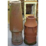 2 terracotta chimney pots