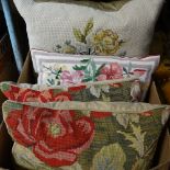 2 boxes of tapestry work cushions
