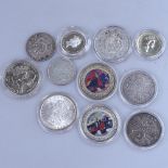 Victorian silver coin, Chinese silver coins, and Hong Kong dollars