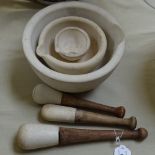 3 pestles and mortars