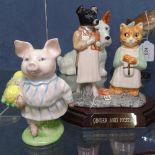 Beswick Ginger and Pickles group on stand, and Little Pig Robinson