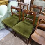 WITHDRAWN A set of 4 Antique mahogany dining chairs with upholstered seats, turned legs