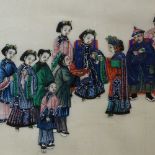 A Chinese watercolour on rice paper, study of figures