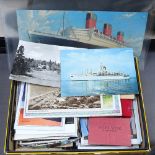 A box of shipping related and other postcards