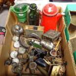 Kitchenalia, miniature instruments, spectacles, pocket watches etc