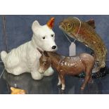 A Beswick Terrier, 7819, salmon, and donkey