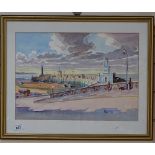 Peter Day, a pair of watercolours, Kent coastal scenes