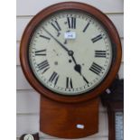 A mahogany-cased wall clock, 14.5" across