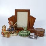 Hummel figures, a frame, and a crown etc