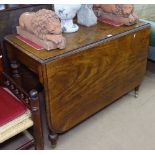 An 18th century mahogany drop leaf dining table, W107cm